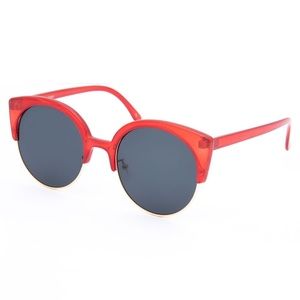 Round Red Cat Eye Sunglasses